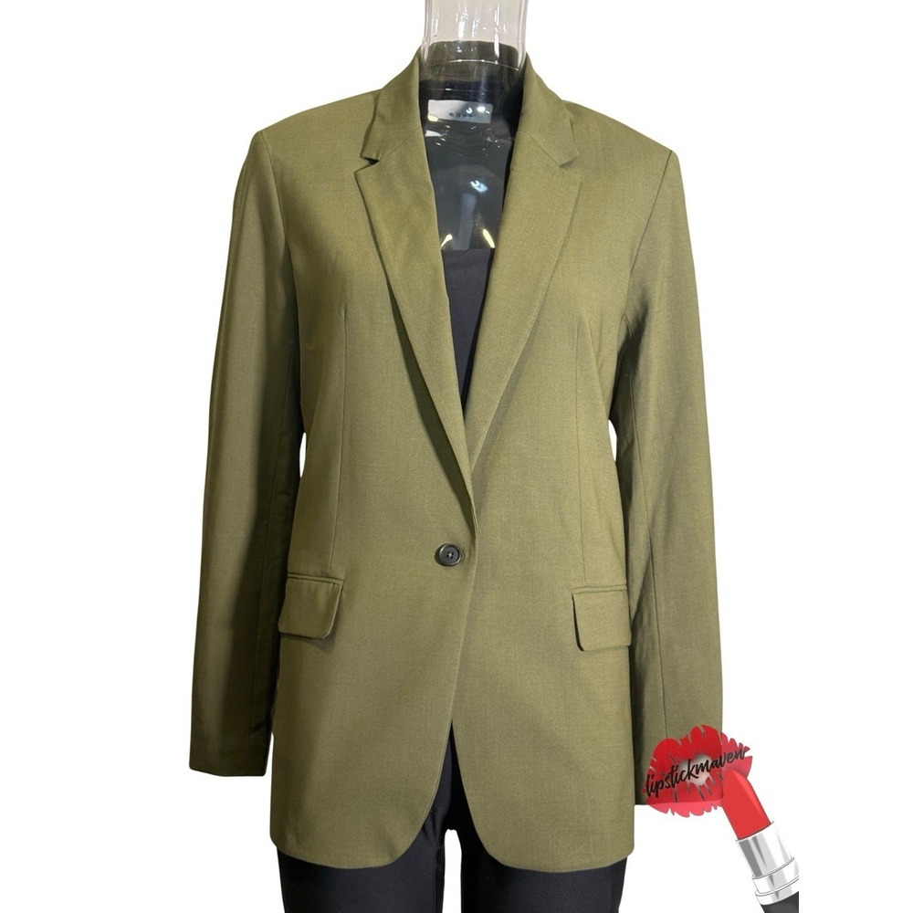 6397 Blazer Unisex Small Green Virgin Wool Blend Preppy Classic Luxury Jacket